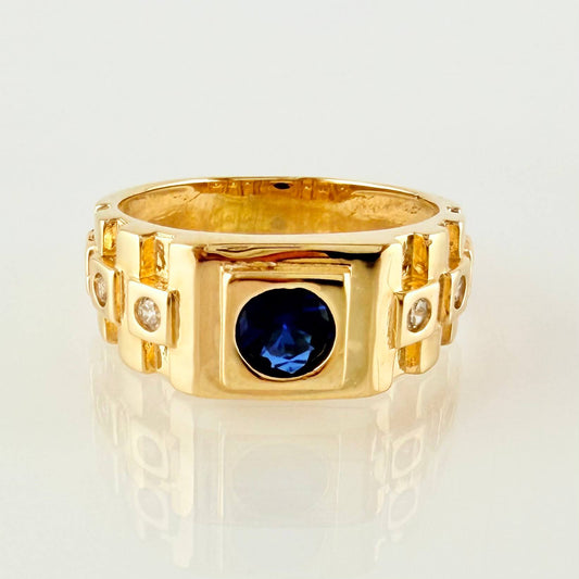 Anillo Niño Correa Incrustada 3.5gr / T3 1/2 / Oro Amarillo 18K