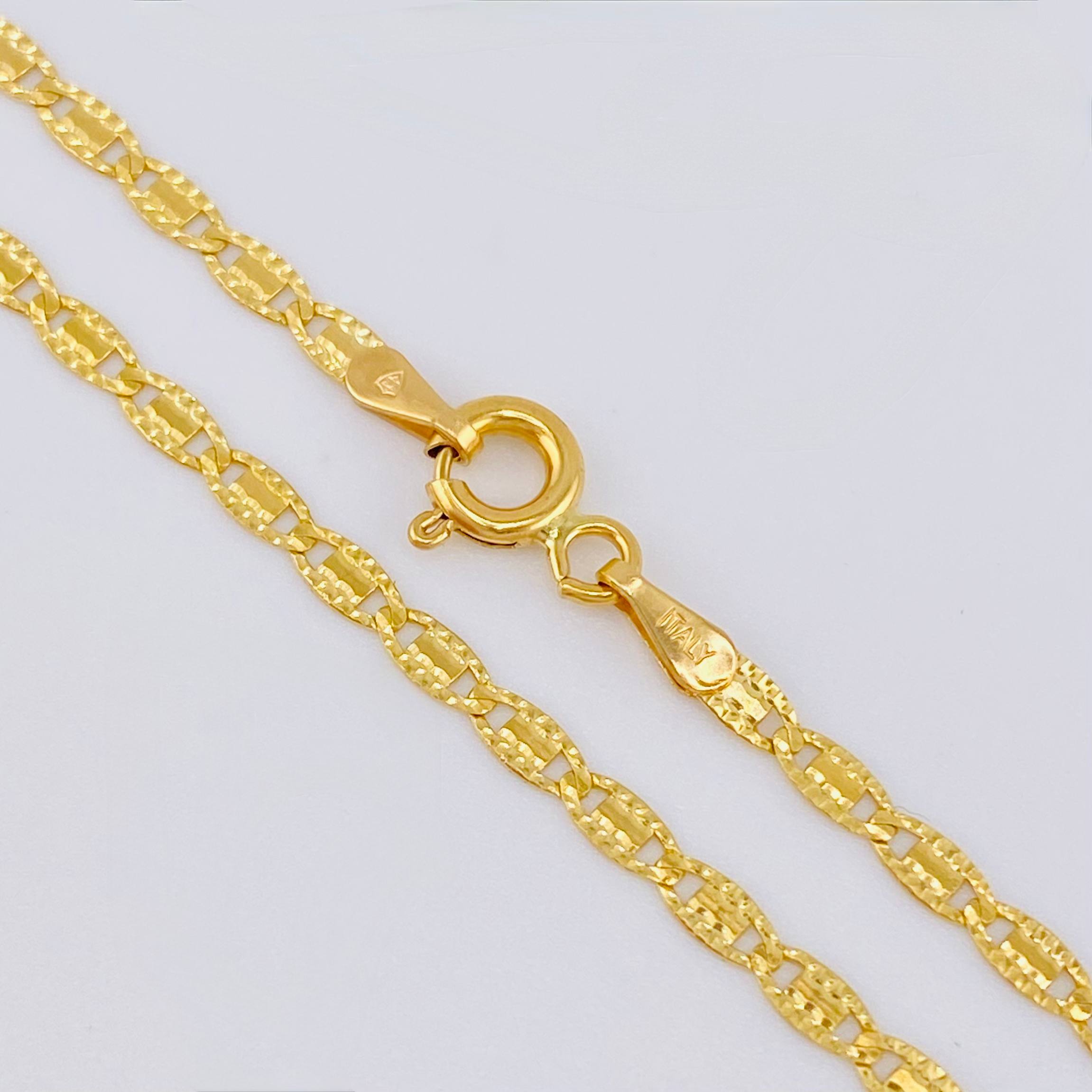 Cadena Plano Escamado 3.05gr / 40cm / 2.1mm Oro Amarillo +3 18K ©