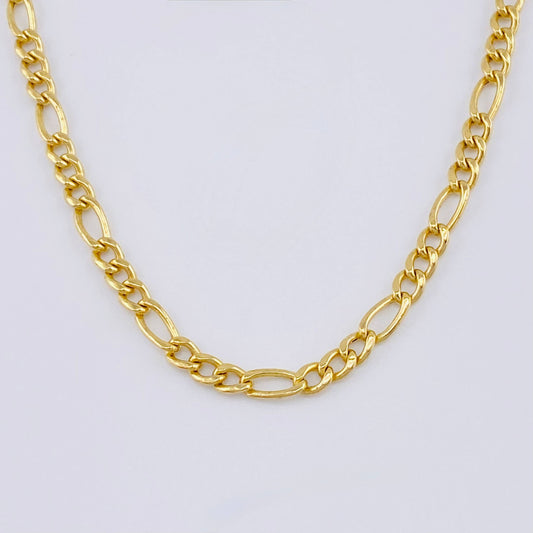 Cadena Figaro 9.35gr / 63.5cm / 3.7mm Oro Amarillo 18K