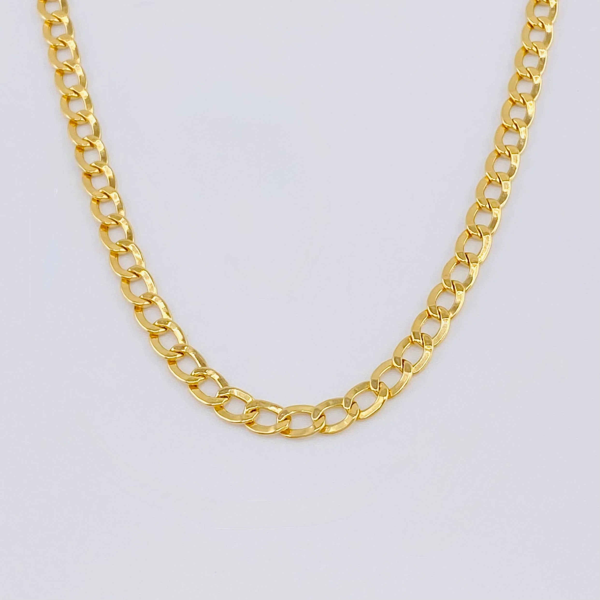 Cadena Cubana 4.8g / 60cm / 3mm Oro Amarillo 18K