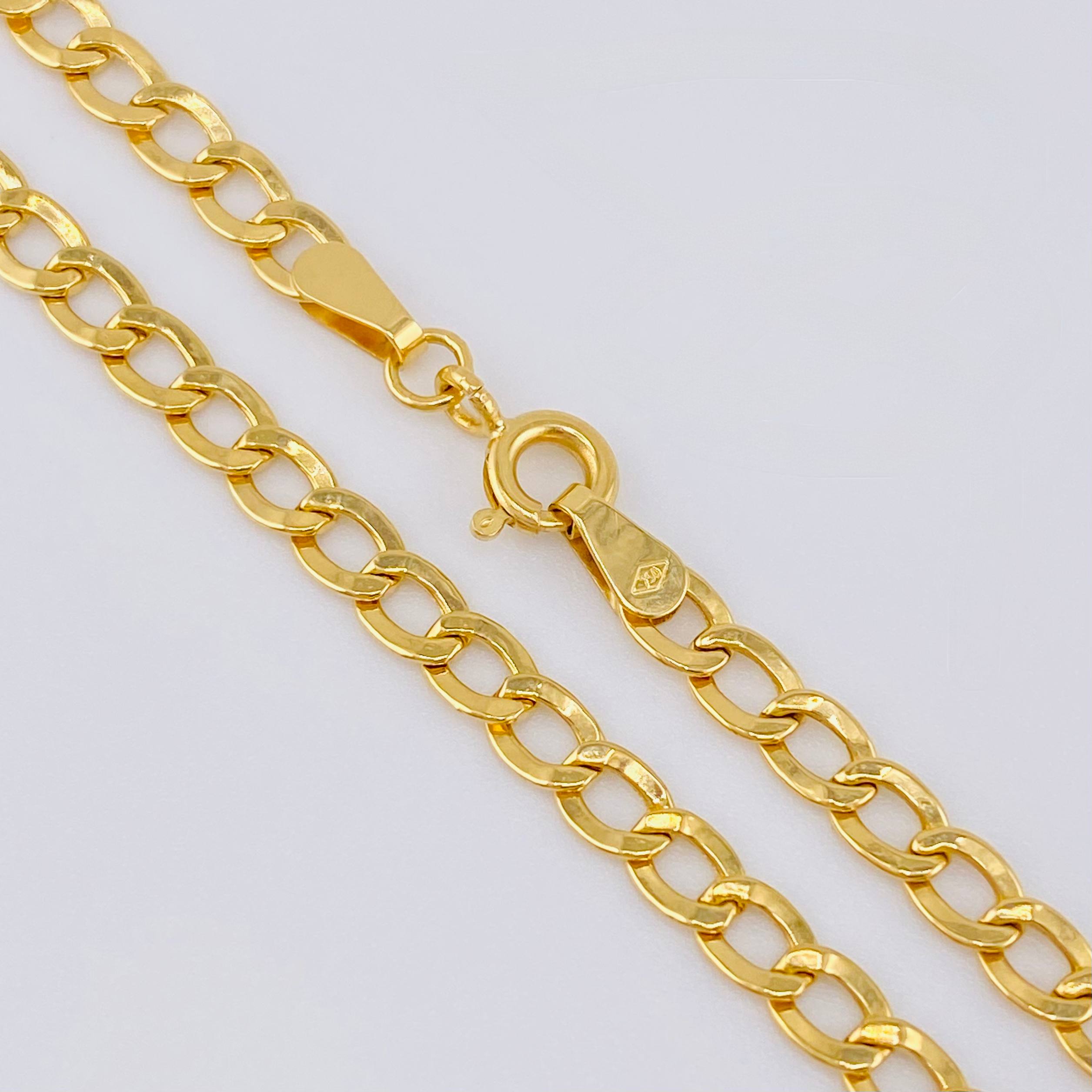 Cadena Cubana 4.7gr / 50cm / 3.45mm Oro Amarillo +1 18K ©