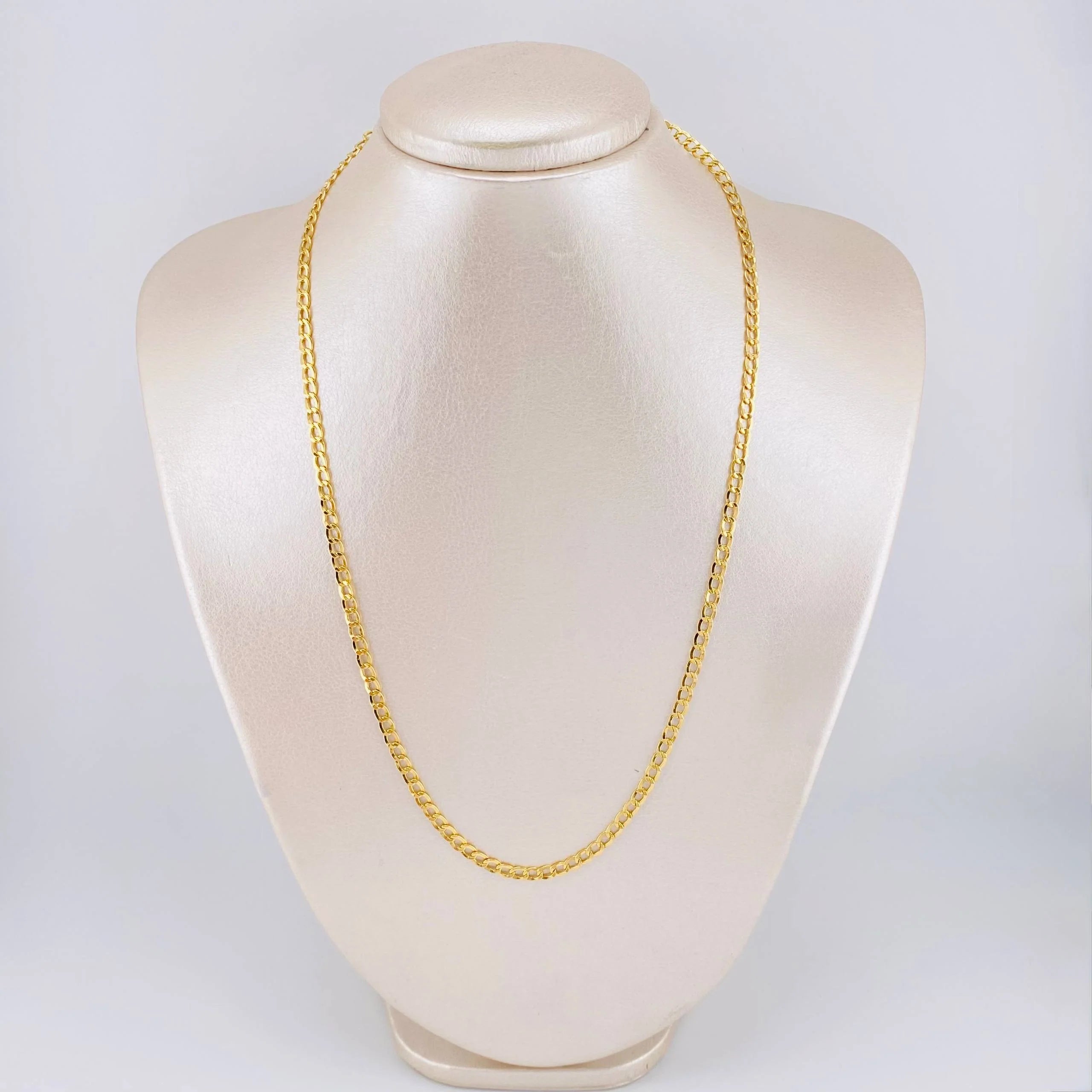 Cadena Cubana 4.8g / 60cm / 3mm Oro Amarillo 18K