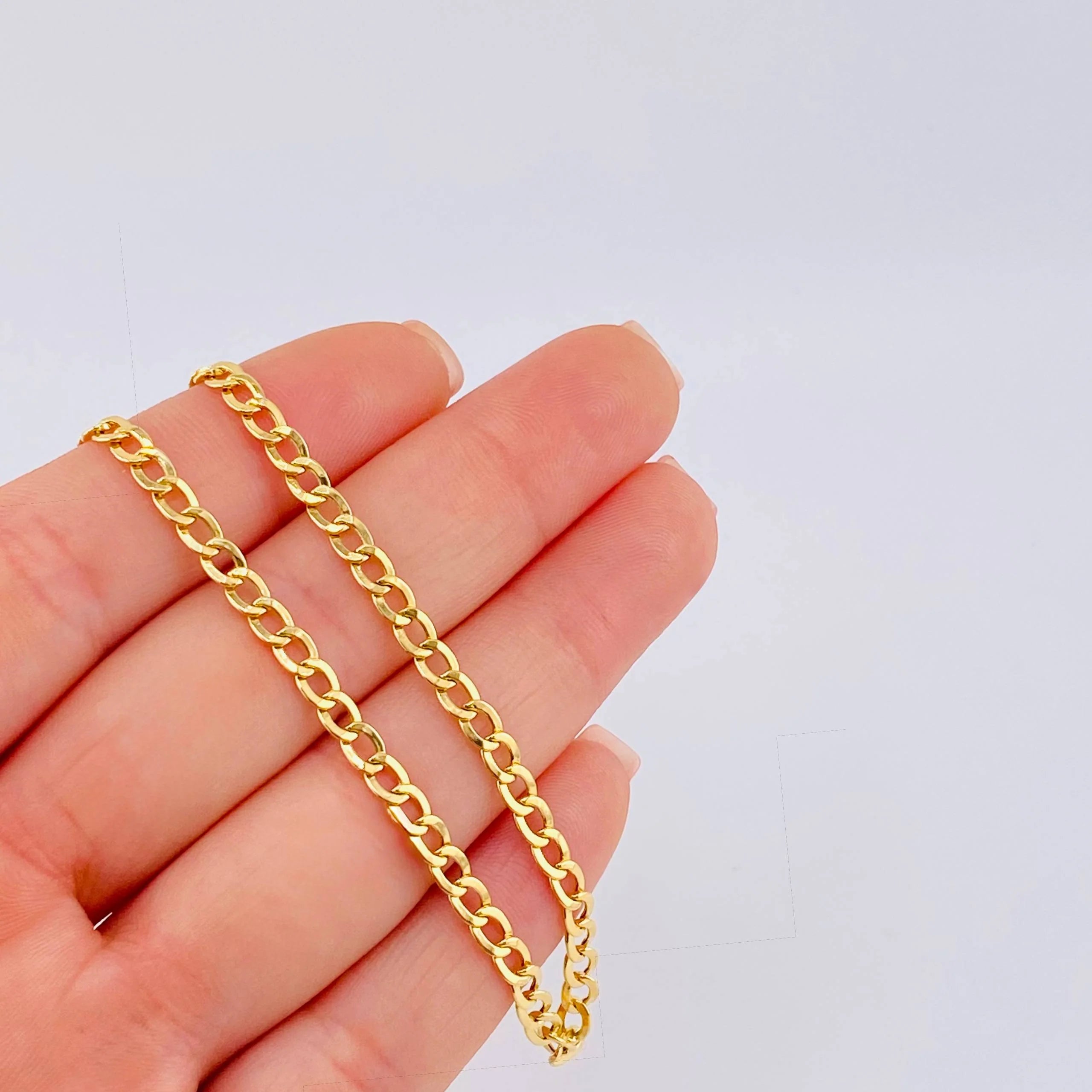 Cadena Cubana 4.15g / 50cm / 2.1mm Oro Amarillo 18K
