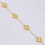 Pulso Trebol Dorado 6.35gr / 19cm-20.5cm / 1.5mm Oro Amarillo Nac.Esp. 18K