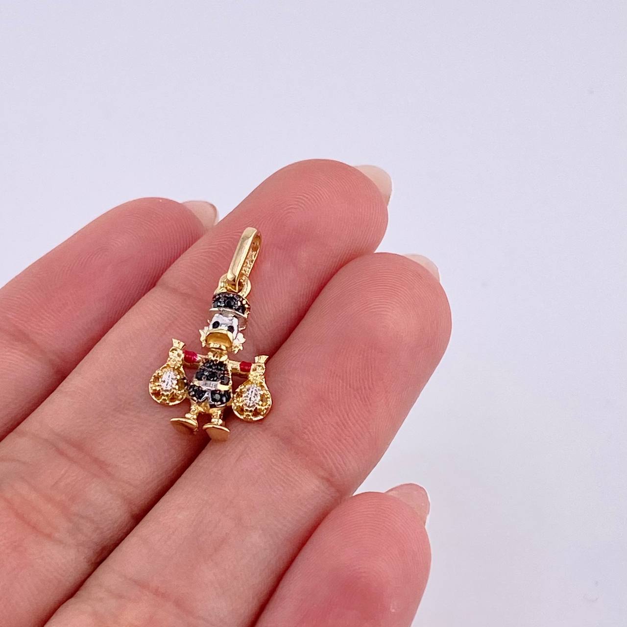 Dije Pato Bolsa Dinero 1.45gr / 2.3cm / Oro Amarillo 18K *