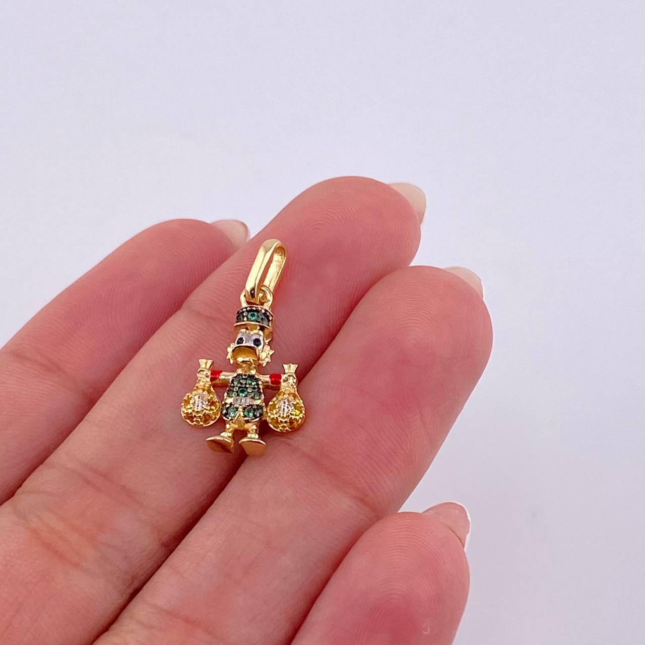 Dije Pato Bolsa Dinero 1.55gr / 2.3cm / Oro Amarillo 18K ©