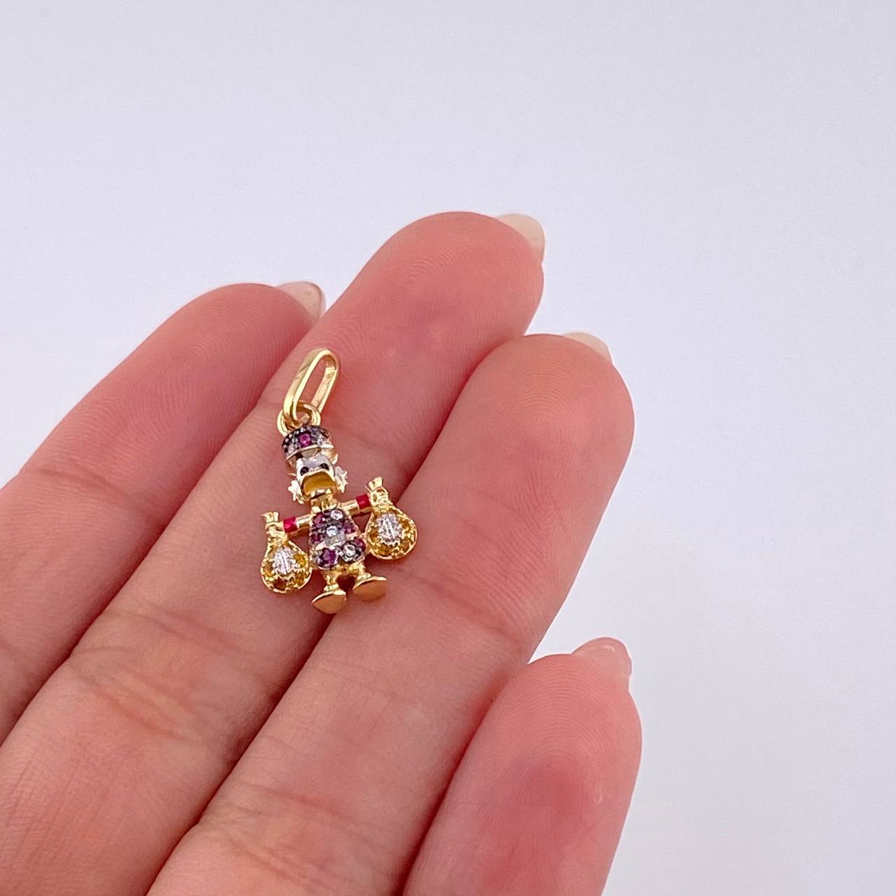 Dije Pato Bolsa Dinero 1.6gr / 2.4cm / Oro Amarillo 18K