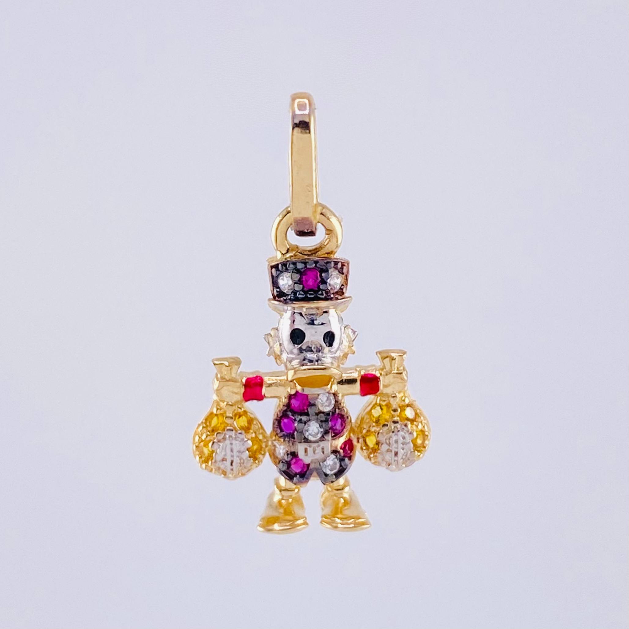 Dije Pato Bolsa Dinero 1.6gr / 2.4cm / Oro Amarillo 18K