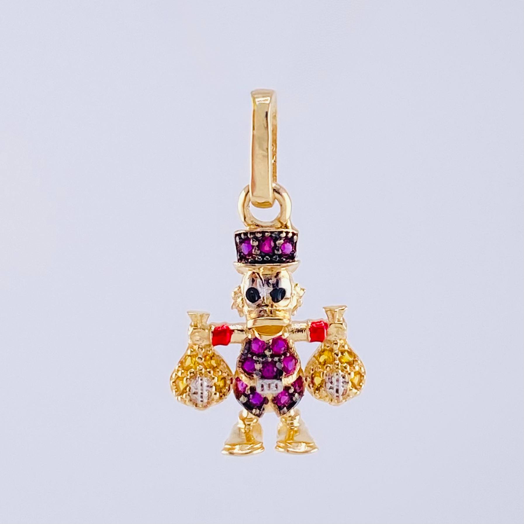 Dije Pato Bolsa Dinero 1.55gr / 2.3cm / Oro Amarillo 18K