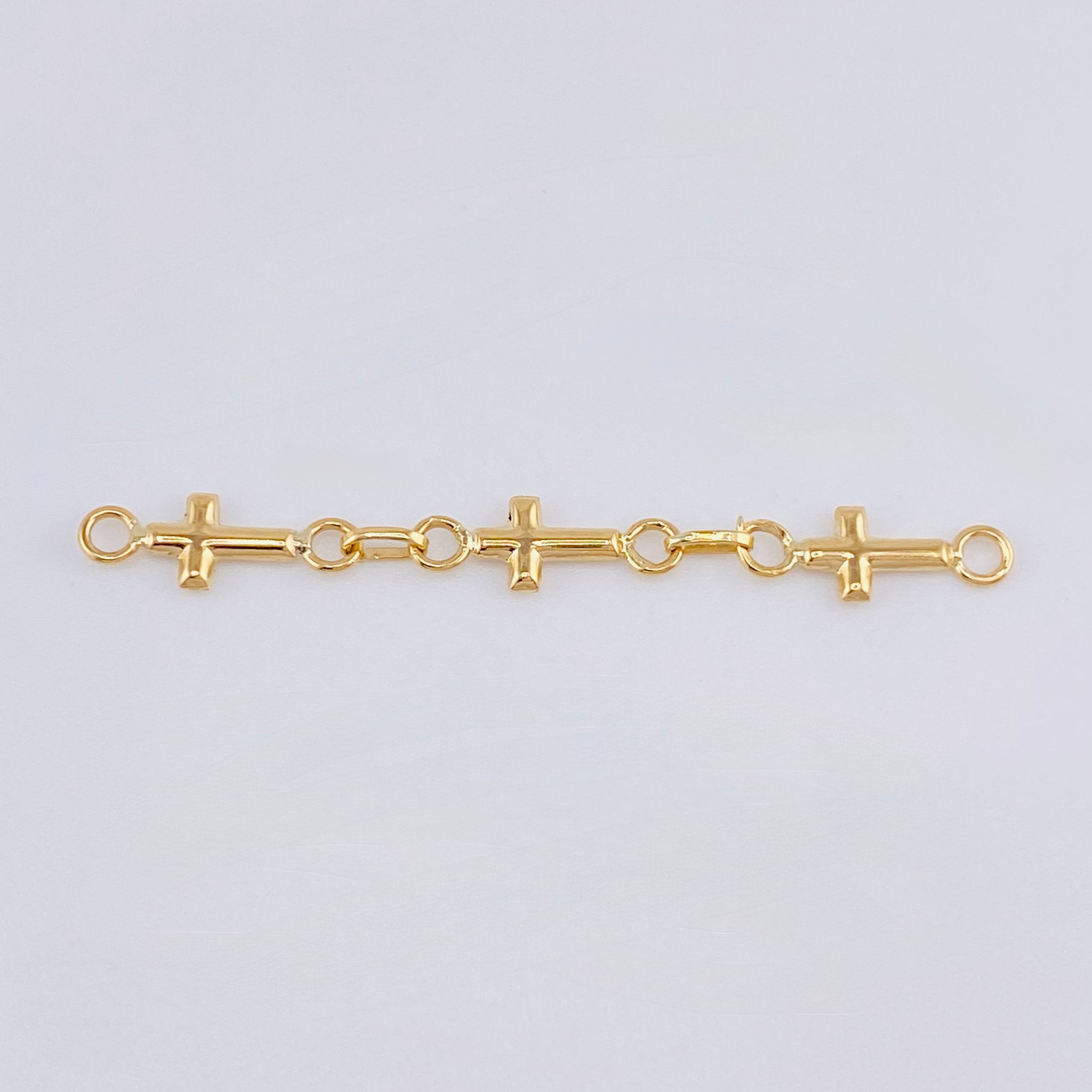 Herraje Retazo Cruces 0.7gr / 4.5cm / Oro Amarillo 18K ©