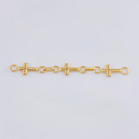 Herraje Retazo Cruces 0.7gr / 4.5cm / Oro Amarillo 18K