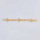 Herraje Retazo Cruz 0.7 g / 4.5 cm Oro Amarillo 18K