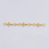 Herraje Retazo Cruces 0.7 g / 4,1 cm Oro Amarillo 18K