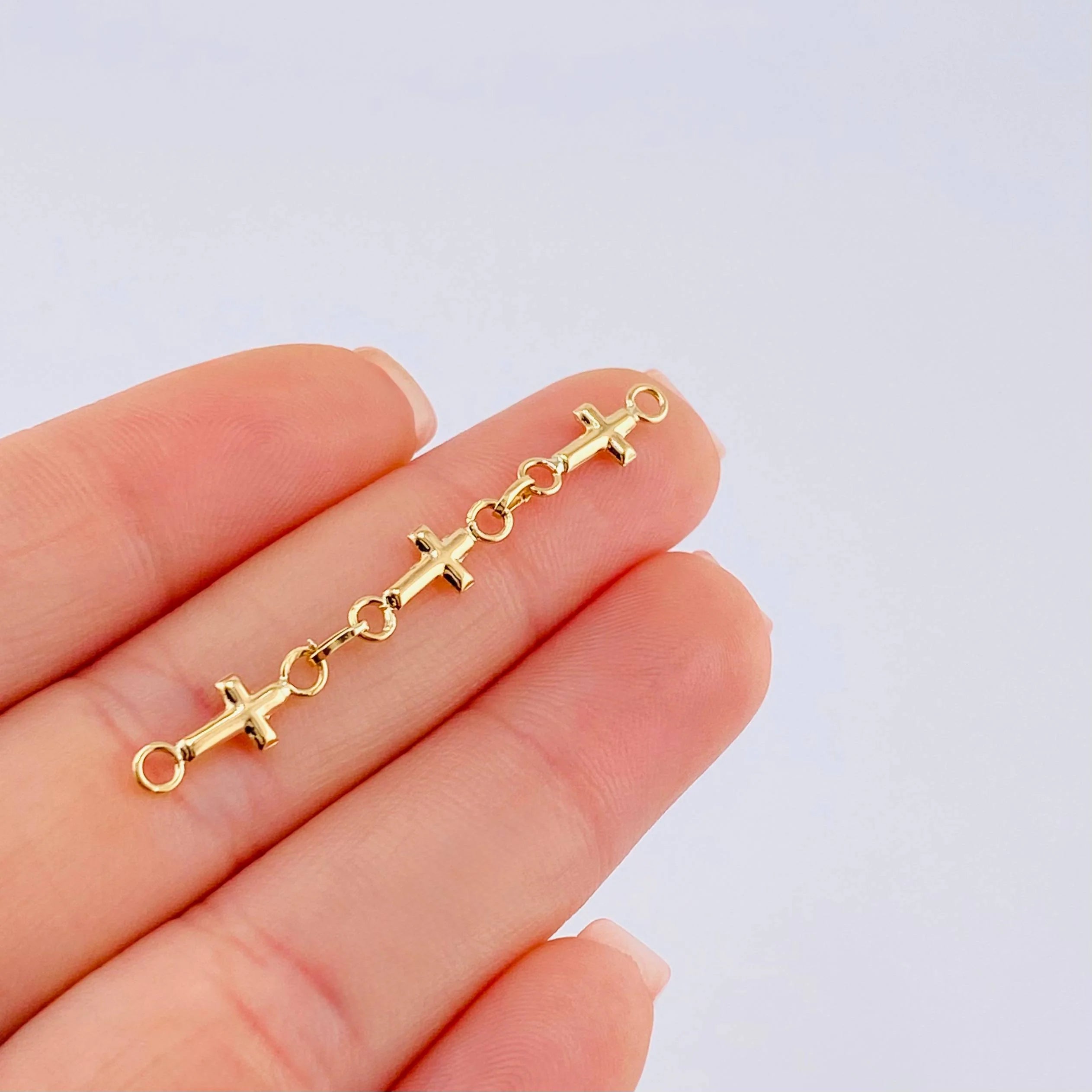 Herraje Retazo Cruz 0.7 g / 4.5 cm Oro Amarillo 18K