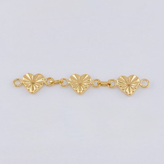 Herraje Retazo Corazones Diamantados 1.05 g / 4,4 cm Oro Amarillo 18K