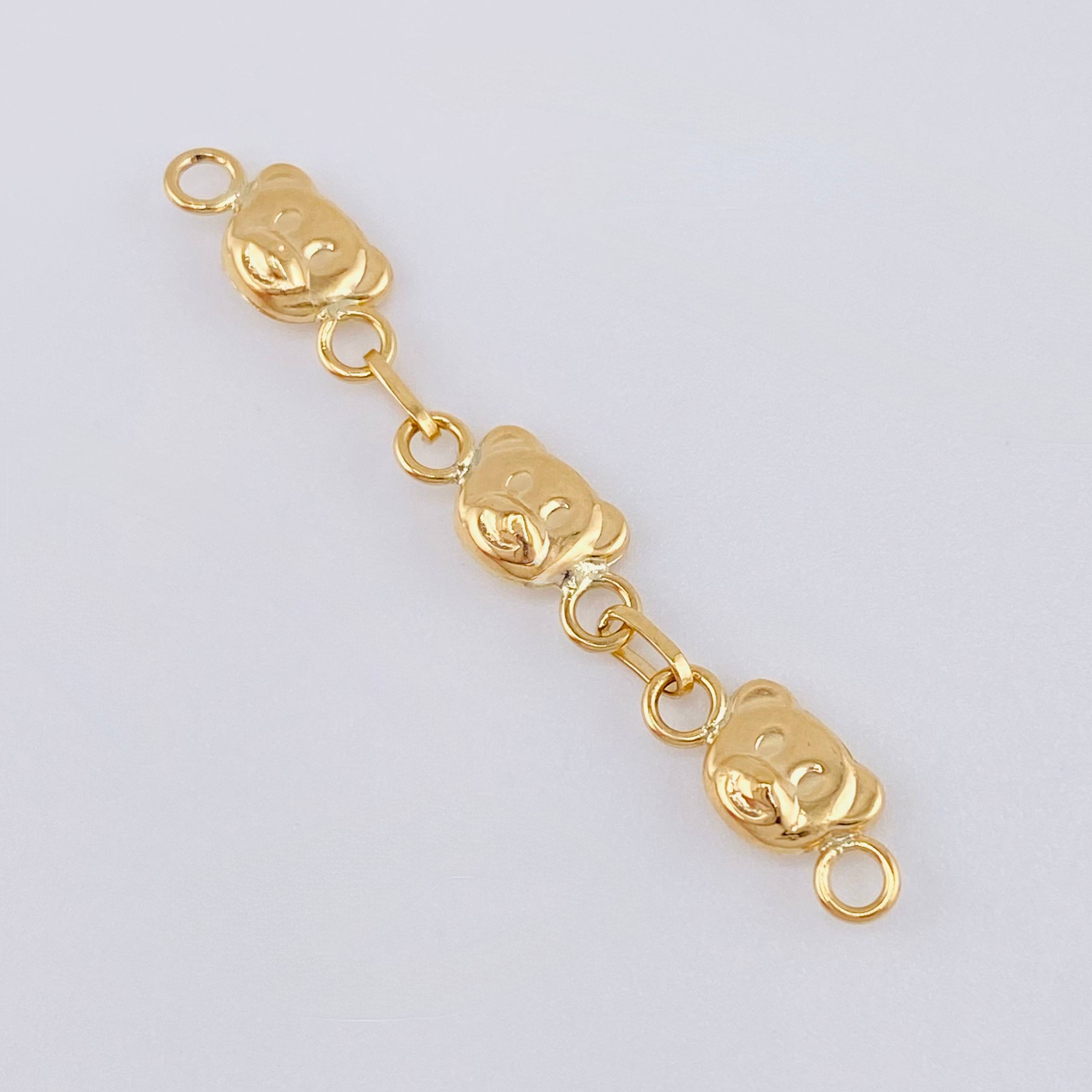 Herraje Retazo Cara de Oso 0.85gr / 4cm / Oro Amarillo 18K