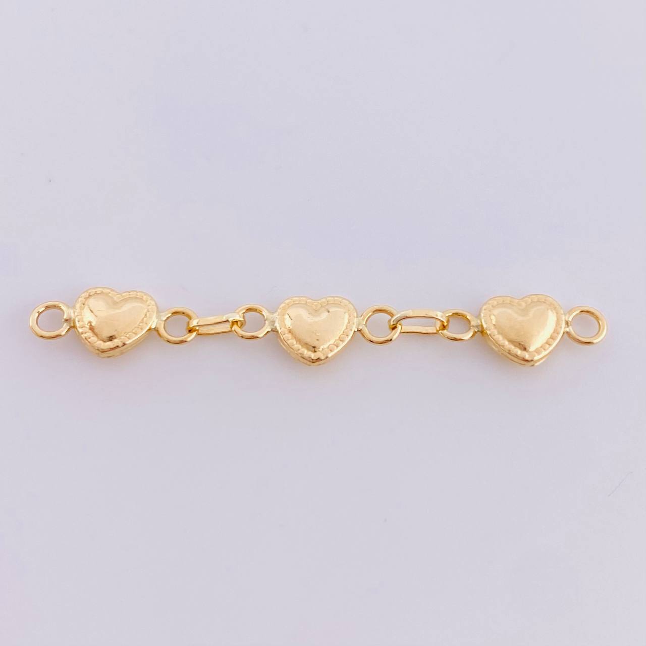 Herraje Retazo Corazones Bordeados 0.8gr / 4.2cm / Oro Amarillo 18K