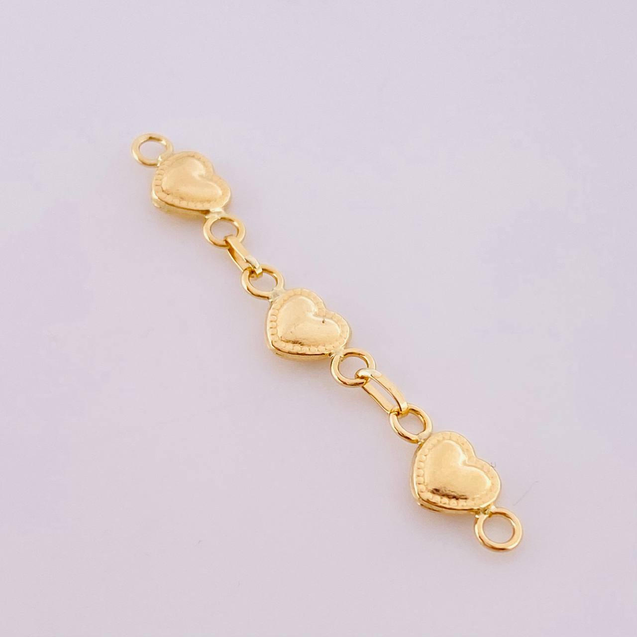 Herraje Retazo Corazones Bordeados 0.85 g / 4,2 cm Oro Amarillo 18K