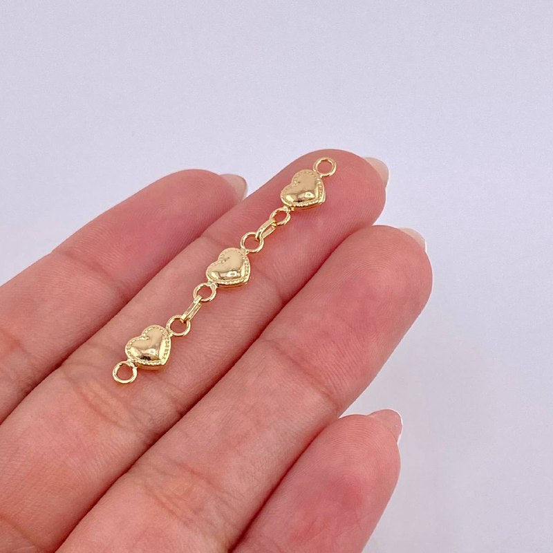 Herraje Retazo Corazones Bordeados 0.85 g / 4,2 cm Oro Amarillo 18K