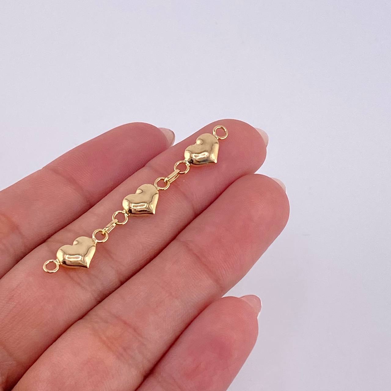 Herraje Retazo Carril Corazones 1.1 g / 4,6 cm Oro Amarillo 18K