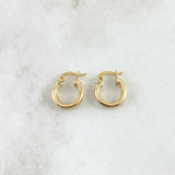 Candongas Miku 1.1gr / 1.3cm / Rayas Frontales Oro Amarillo 18K ©