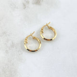 Candongas Miku 1.4gr / 1.7cm / Rayas Frontales Oro Amarillo 18K
