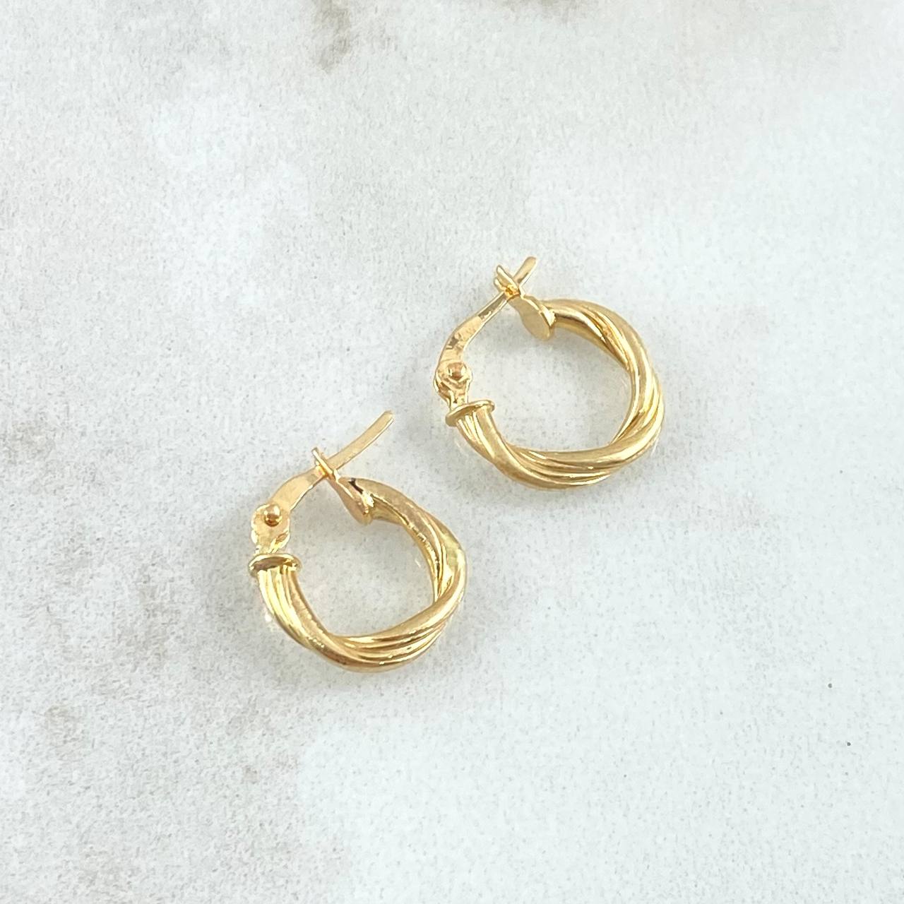Candongas Tere 0.9gr / 1.3cm / Oro Amarillo 18K ©