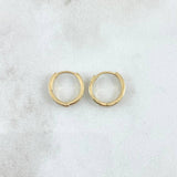 Candongas Doble Carril 1.35gr / 1.1cm / Circones Blancos Oro Amarillo 18K ©
