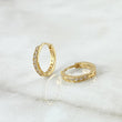 Candongas Doble Carril 1.3gr / 1.1cm / Circones Blancos Oro Amarillo 18K ©
