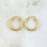 Candongas Mary 2.2gr / 2.4cm / Combinadas Tres Lineas Oro Amarillo 18K