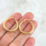 Candongas Mary 2.2gr / 2.4cm / Combinadas Tres Lineas Oro Amarillo 18K
