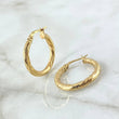 Candongas Mary 2.2gr / 2.4cm / Combinadas Tres Lineas Oro Amarillo 18K