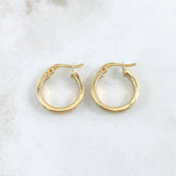 Candongas Miku 1.8gr / 1.9cm / Rayas Frontales Oro Amarillo 18K