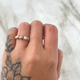 Anillo Trio De Bolas 1.35gr / T3 1/2 / 5mm Bolas Diamantadas Tres Oros 18K ©