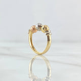 Anillo Trio De Bolas 1.35gr / T3 1/2 / 5mm Bolas Diamantadas Tres Oros 18K ©