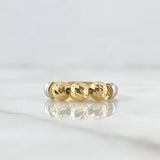 Anillo Trio De Bolas 1.9gr / T9 / 5mm Bolas Diamantadas Dos Oros Amarillo Blanco 18K ©