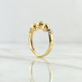 Anillo Trio De Bolas 1.9gr / T9 / 5mm Bolas Diamantadas Dos Oros Amarillo Blanco 18K ©