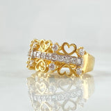 Anillo Corazon Doble Carril 4.1gr / T6 3/4 / Oro 18K