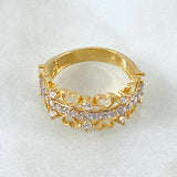 Anillo Corazon Doble Carril 4.1gr / T6 3/4 / Oro 18K