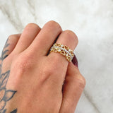 Anillo Corazon Doble Carril 4.1gr / T6 3/4 / Oro 18K