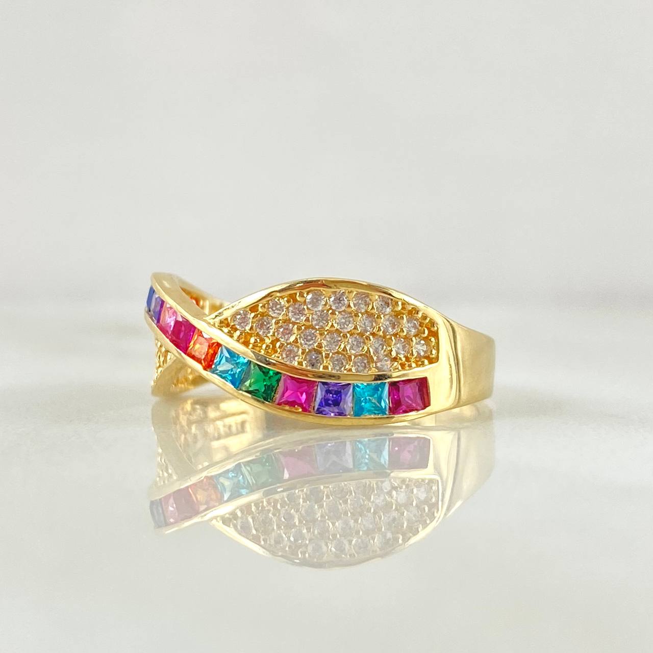 Anillo Lineas Curvas 3gr / T7 / Oro 18K