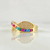 Anillo Lineas Curvas 3gr / T7 / Oro 18K