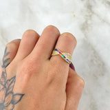 Anillo Lineas Curvas 3gr / T7 / Oro 18K