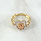 Anillo Corazon Virgen Guadalupe 3.35gr / T6 1/2 / Oro 18K