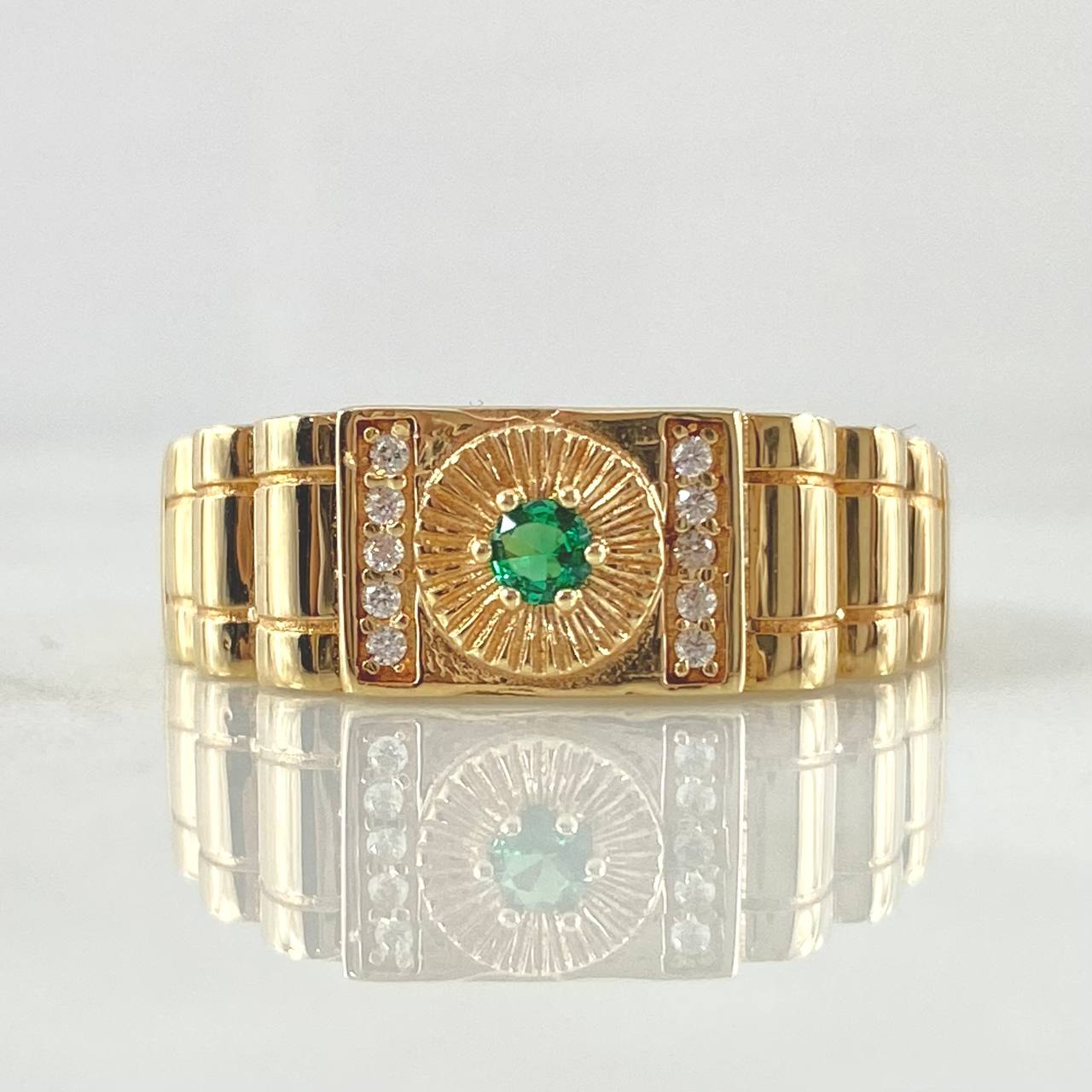 Anillo Sello Aro Rayado 4.3gr / T9 / Oro 18K
