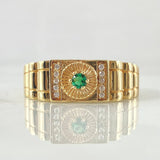 Anillo Sello Aro Rayado 3.9g / T9 Oro Amarillo 18K