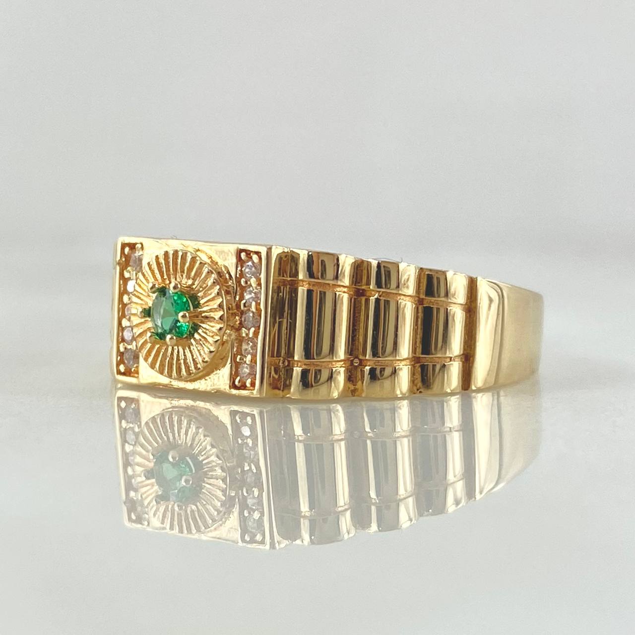 Anillo Sello Aro Rayado 3.9g / T9 Oro Amarillo 18K