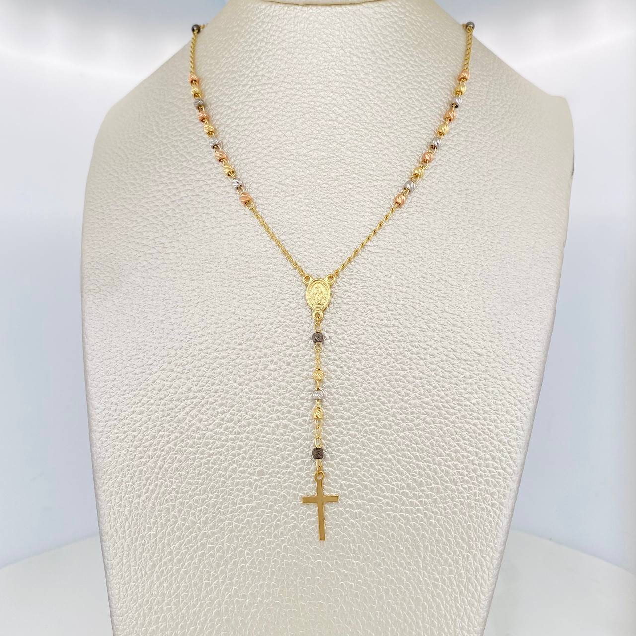 Rosario Virgen Milagrosa 5.95 g / 54 cm / 3 mm Cuatro Oros 18K