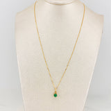 Set Cadena Veneciana + Dije Circulo Esmeralda 28Pts / 1.4 g / 45 cm Oro Amarillo 18K