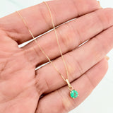 Set Cadena Veneciana + Dije Circulo Esmeralda 28Pts / 1.4 g / 45 cm Oro Amarillo 18K